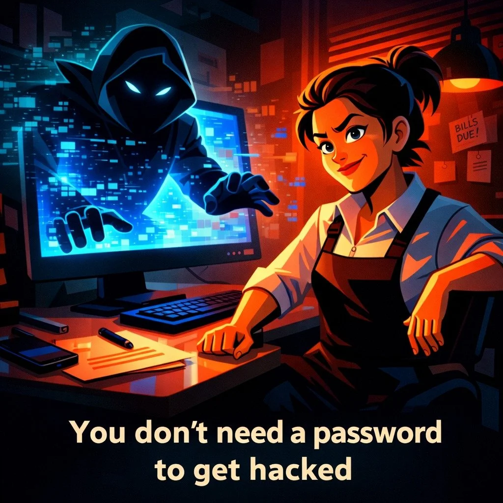 Most cyberattacks don&rsquo;t start with breaking in.

Sometimes they just take over what&rsquo;s already open.

If you&rsquo;re logged into email, banking, or apps&mdash;
an attacker can hijack that session and act as you.

No login. No alert.

👉 W