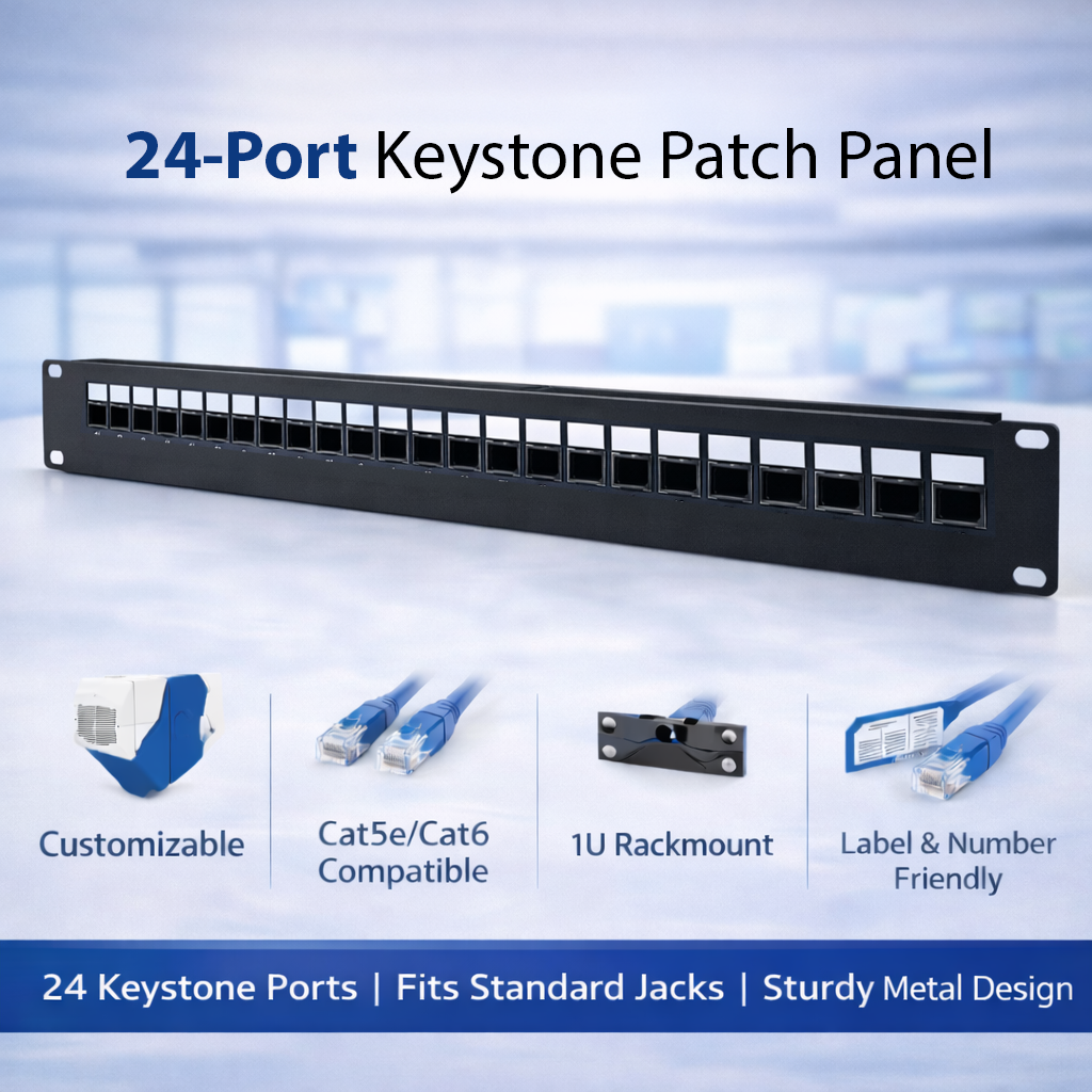 24-Port Keystone Patch Panel