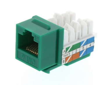 CAT6 Keystone Jack 90 Degree 110 UTP - Green