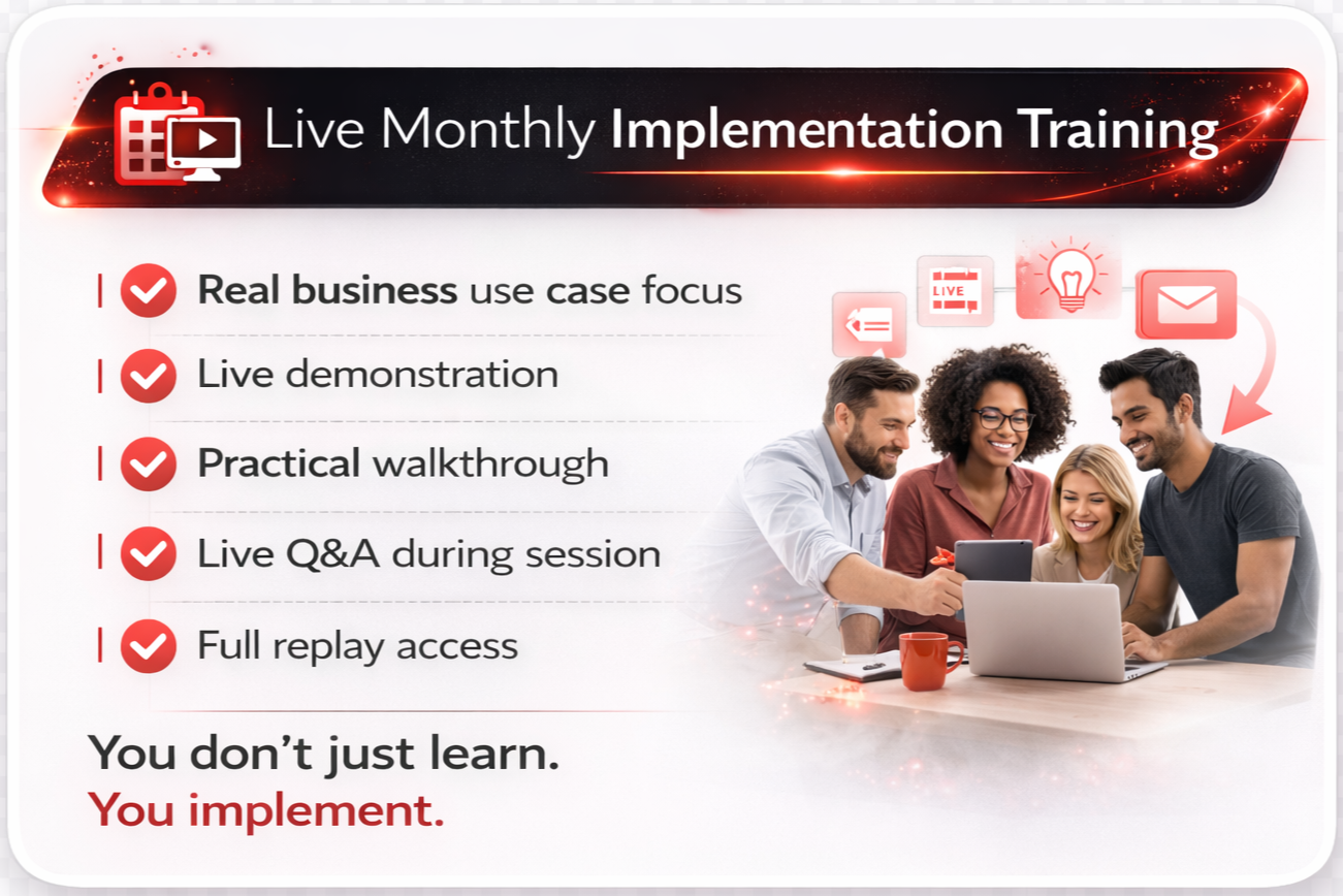 Real business use case focus  Live demonstration  Practical walkthrough  Live Q&A during session  Full replay access