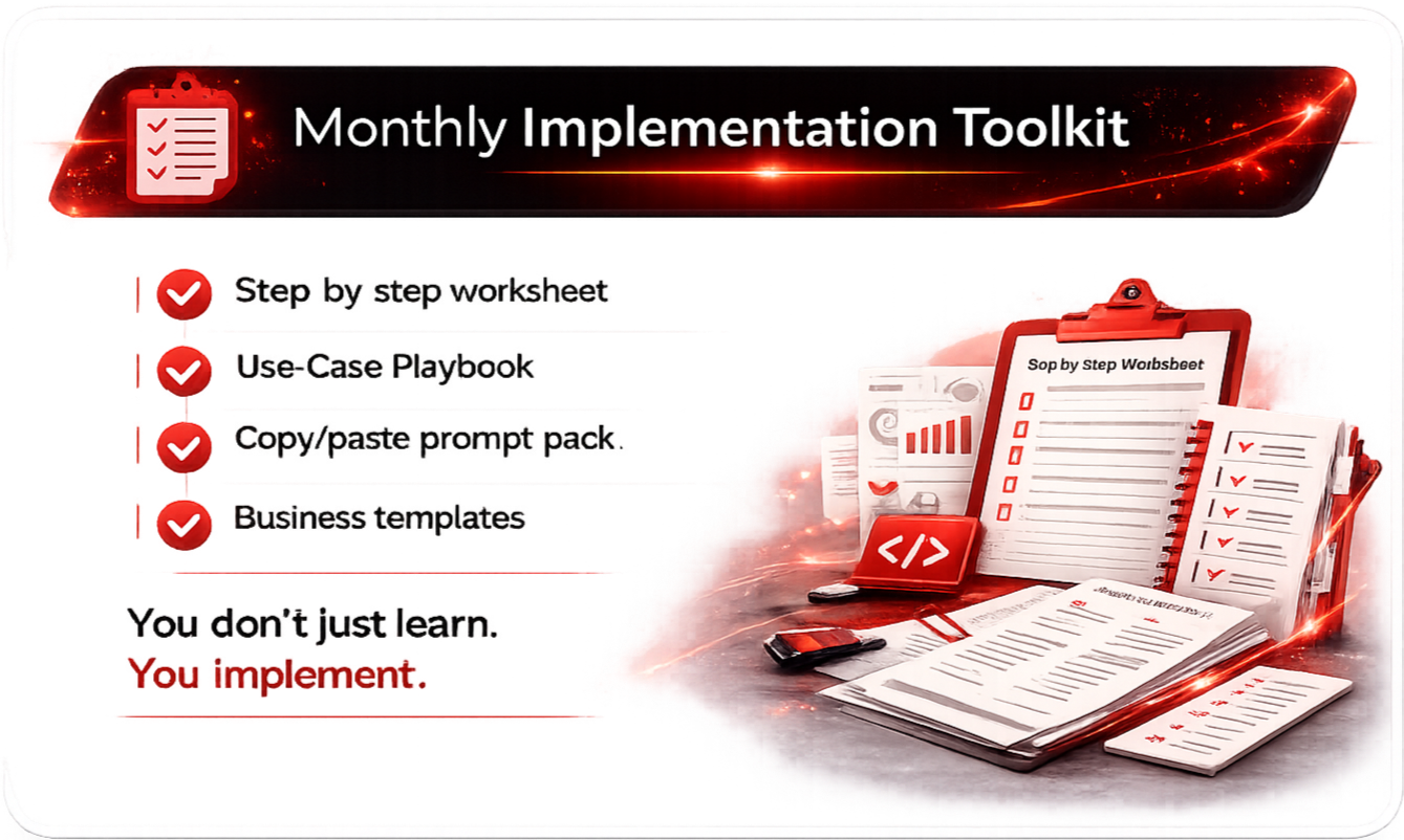 Step-by-step worksheet  Use-Case Playbook  Copy/paste prompt pack  Business templates