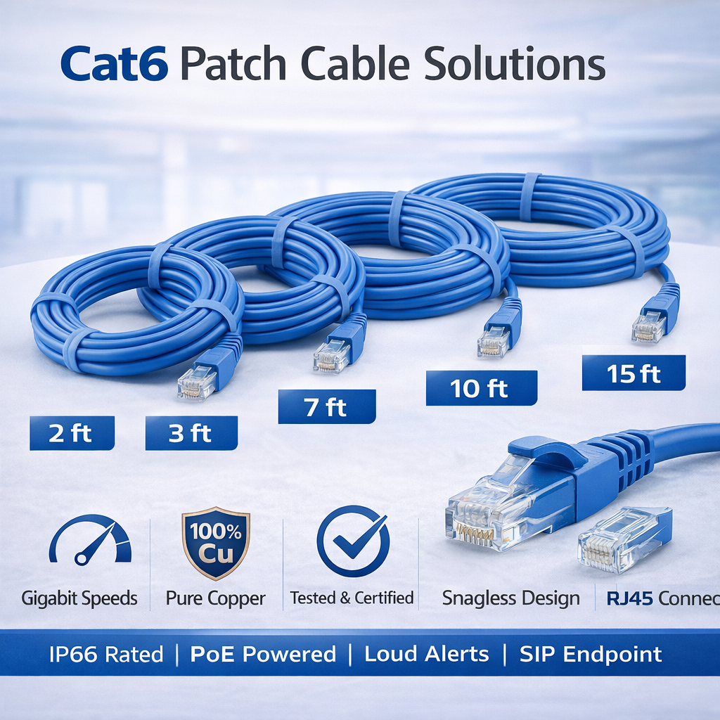 Cat6 Patch Cable Solutions (2 ft, 3 ft, 7 ft, 10 ft, 15 ft)