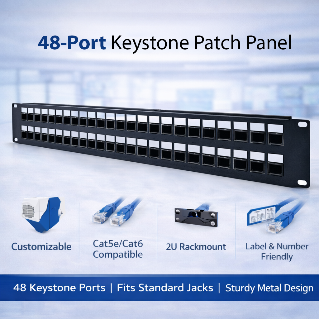 48-Port Keystone Patch Panel