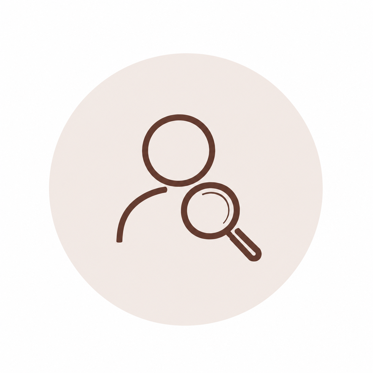 Icon of a person with a magnifying glass.