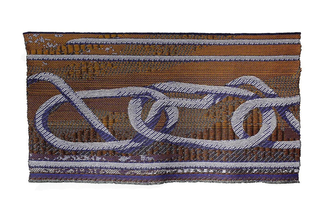 midsize artwork in gold and purple