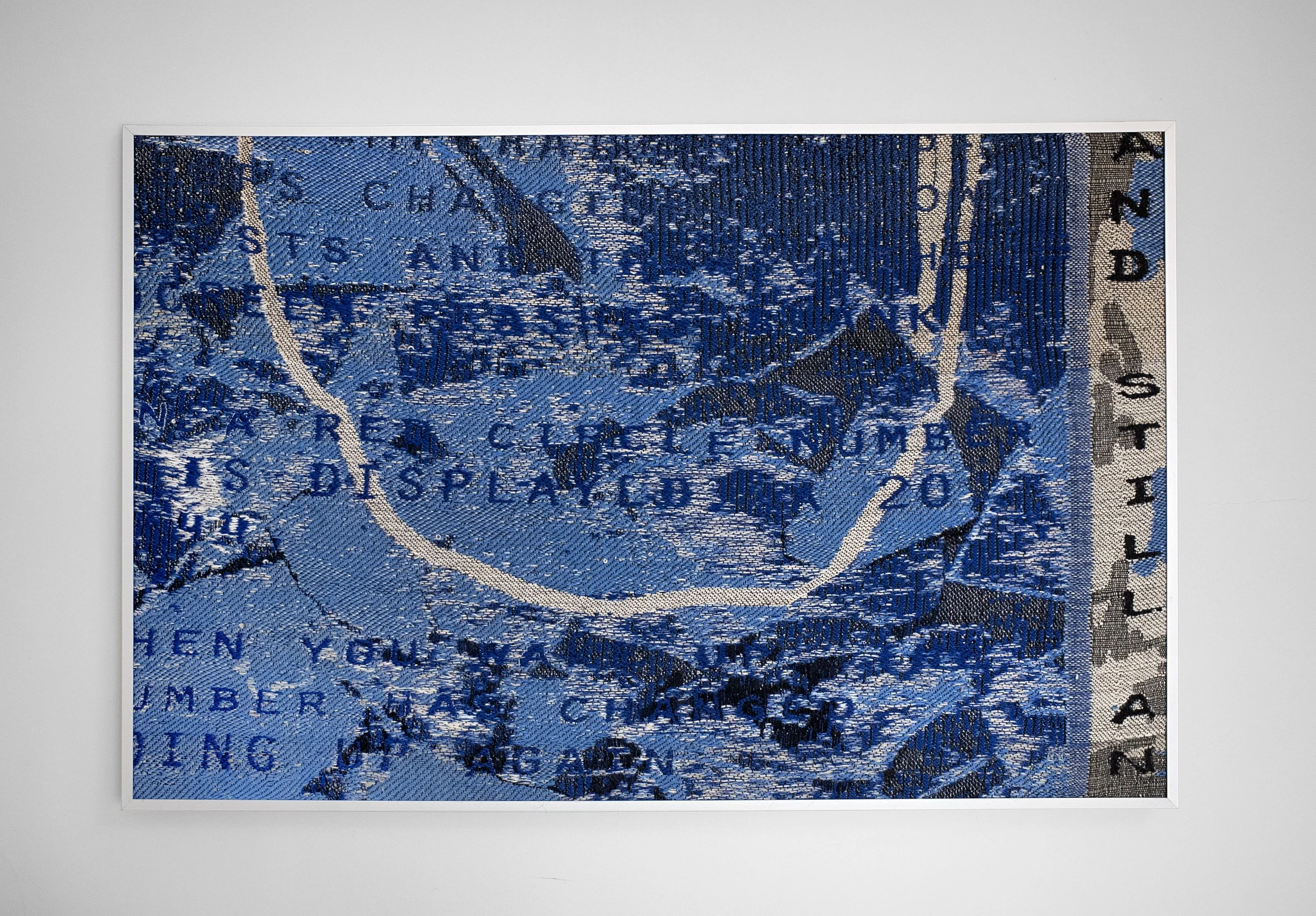 Large tapesty in blue and silver