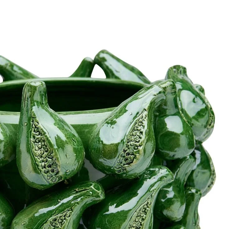 Fig Bowl by Chelsea House. Dimensional figs in a glossy green finish bring botanical texture and playful abundance to the table.