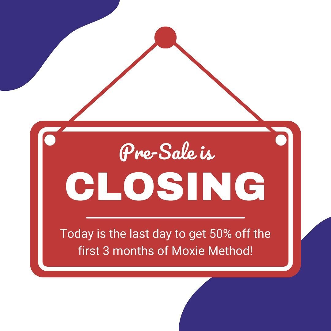 Don&rsquo;t miss out!

Today is the last day to sign up for Moxie Method and receive 50% off your first 3 months of coaching!

With Moxie Method, you&rsquo;ll have access to easy to follow, efficient, and effective progressively overloaded strength t