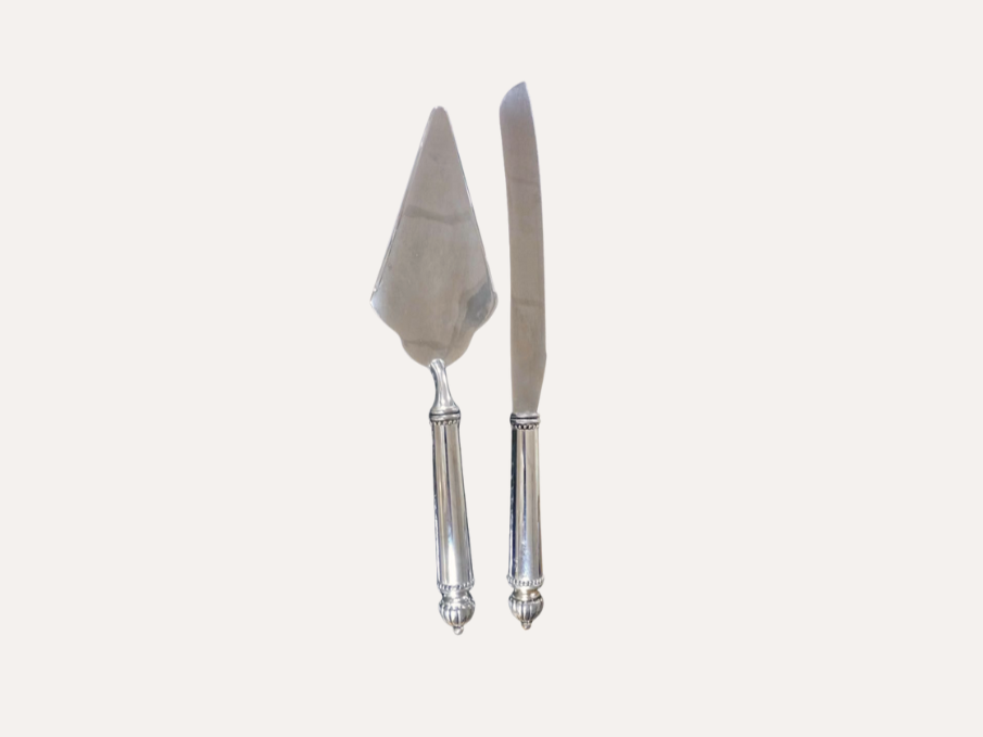 Silver Cake Cutting Set