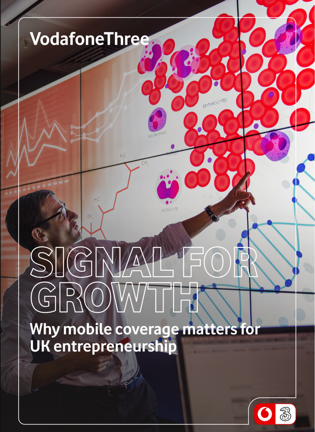 An image of "Signal for Growth", a report by WPI Strategy and Vodafone Three