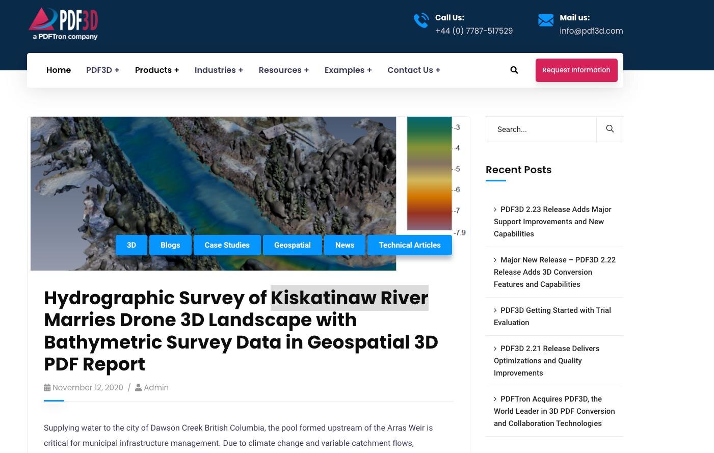 We are excited to share we were featured in a PDF3D article. This article highlights our methodology in which we combine sonar mapping with drone imagery to create 3D sludge and sediment maps. We use this technology to measure and map wastewater slud