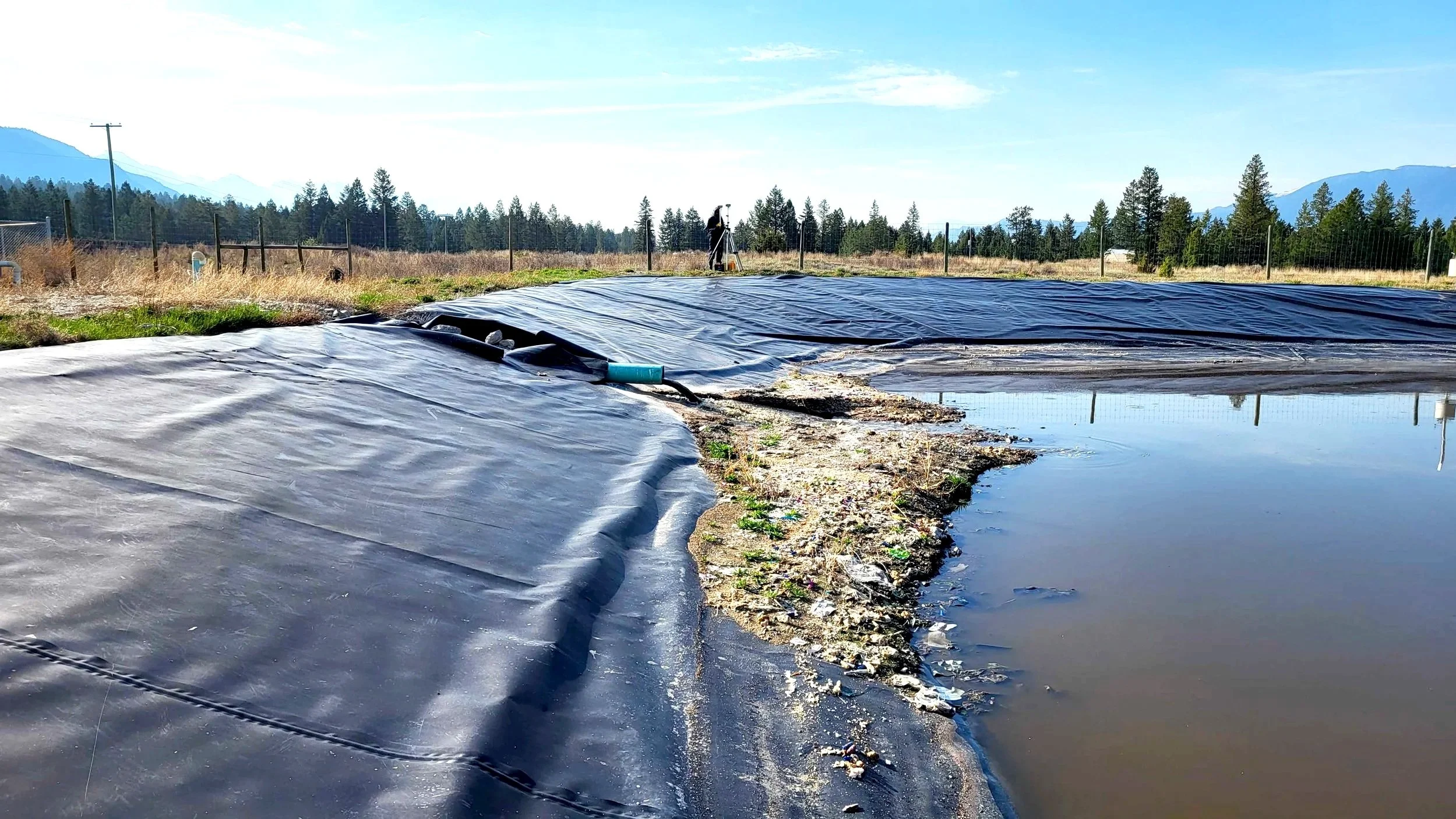 wastewater lagoon HDPE liner sludge primary effluent sewage