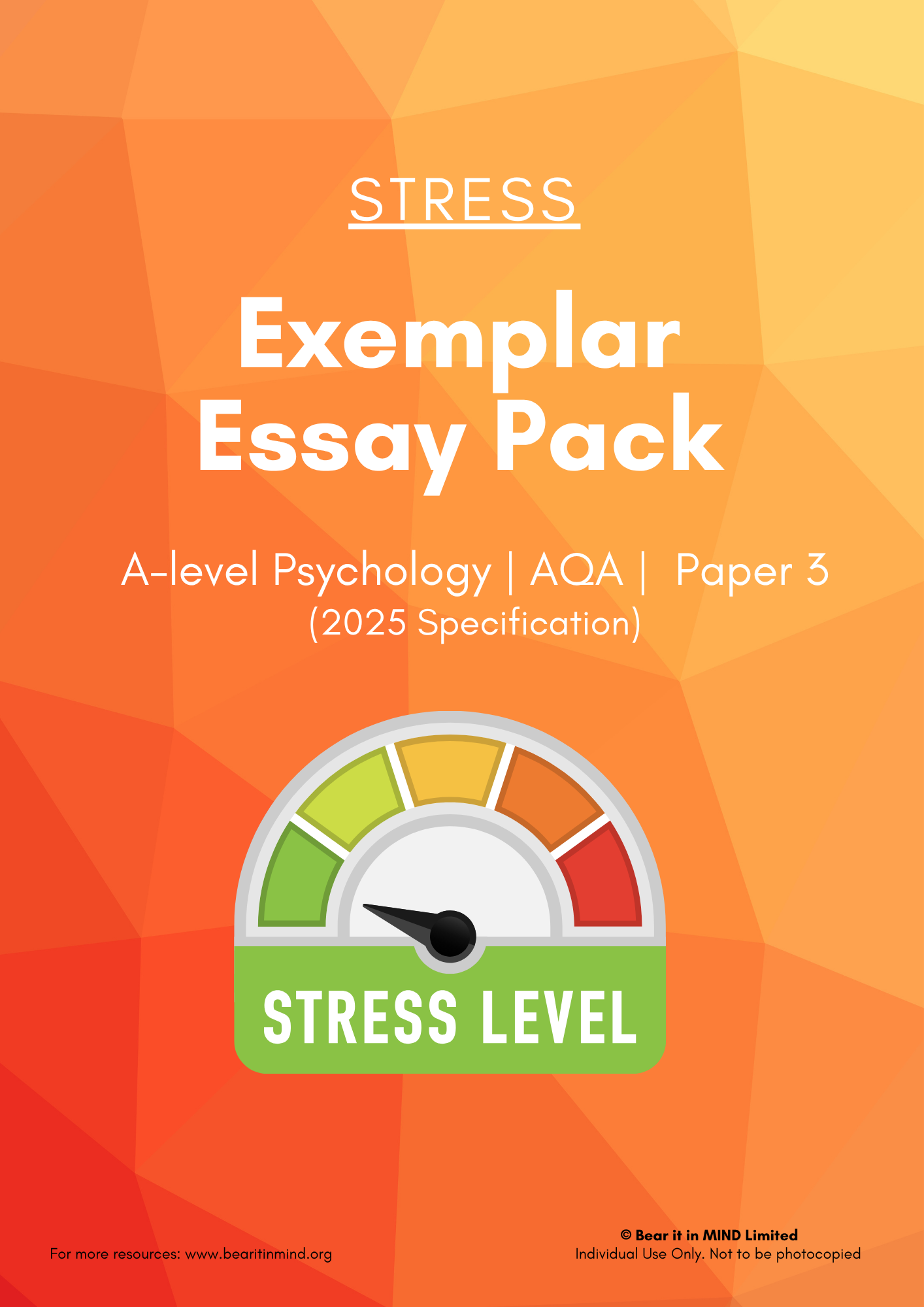 Stress Exemplar Essays