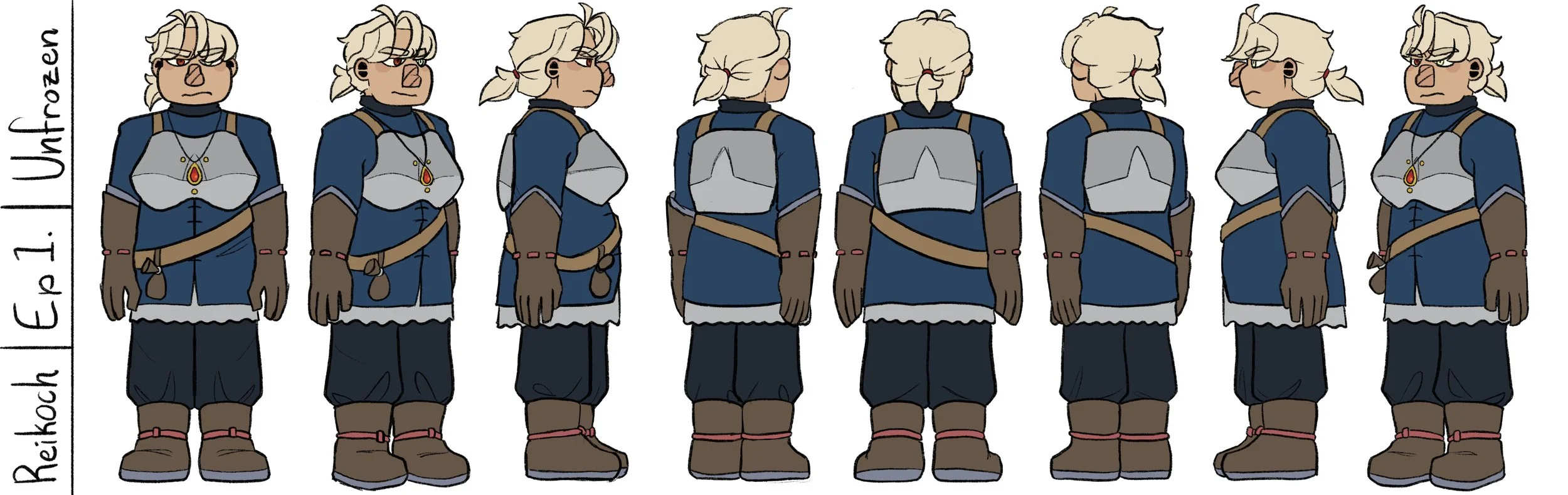 Turnaround for character Reikolt, without the coat