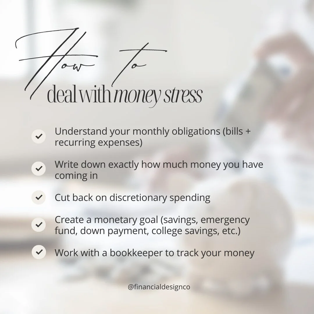 With bills coming in every. single. month, it's not surprising that money is a huge stressor in people's lives.

As someone who deals with numbers everyday, I've put together a list of my best tips for dealing with money stress.

Ready to know your b