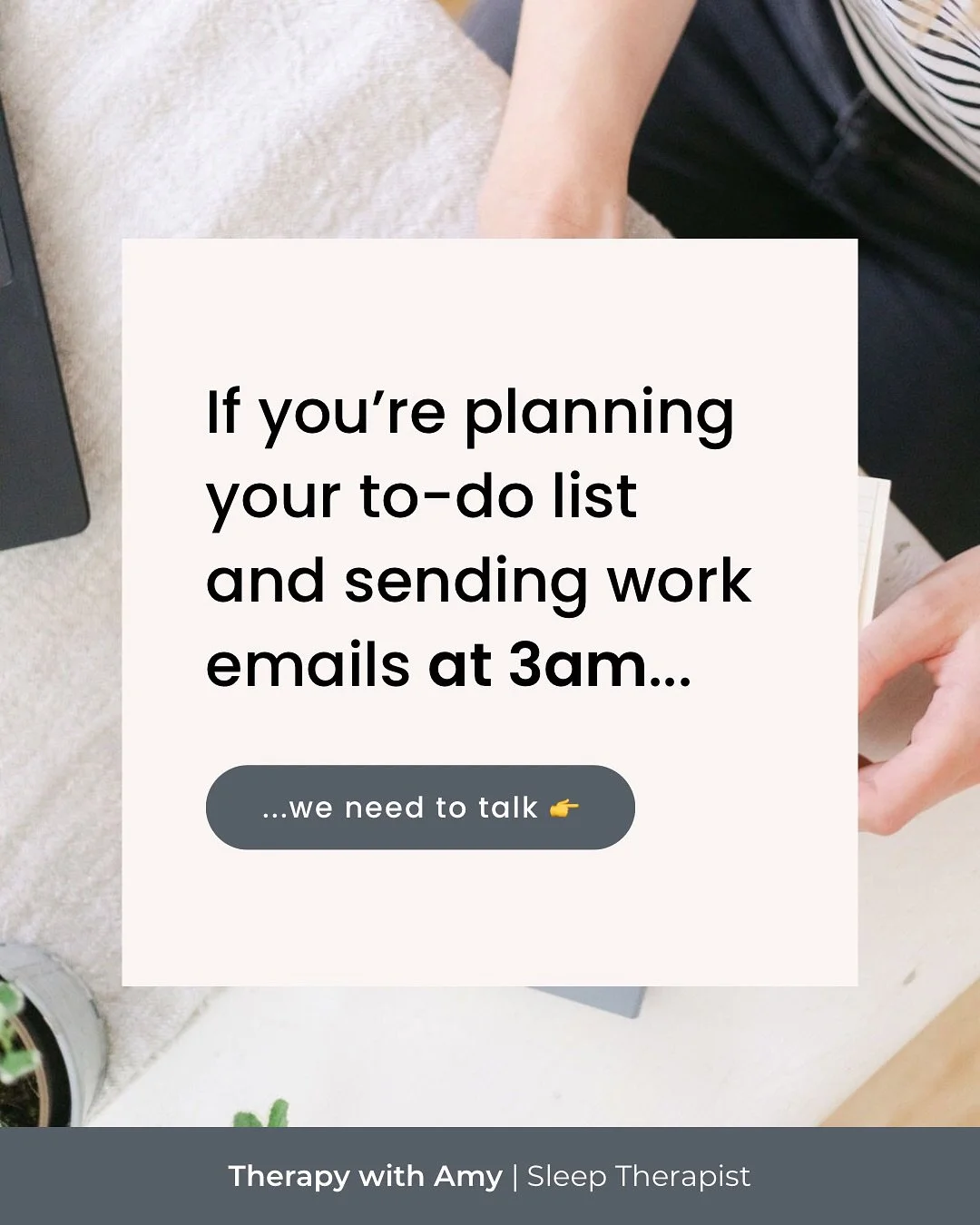 Are you guilty of this? 👀

Although your brain might have other ideas, 3am is not the time for writing emails, solving problems &amp; worrying about tomorrow&rsquo;s to-do list.

🌀 Stop Spiralling, Start Sleeping is my new mini email course designe