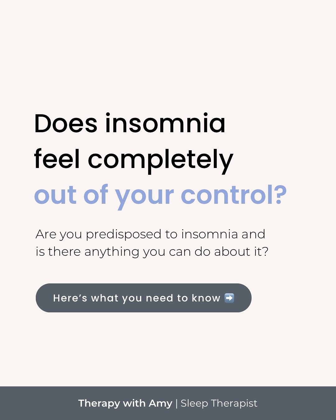 Does this surprise you? 👇

Although it might currently feel like it, insomnia is not completely out of your control. 

And while we can&rsquo;t force ourselves to sleep, there are so many things you can do to create the conditions your body needs to