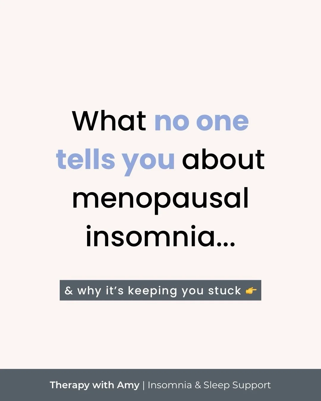 No one talks about this 👉👉👉

If you have been struggling with menopause related insomnia for more than a few months, or it has continued even after hot flushes, night sweats or other symptoms have improved, sleep therapy is highly effective. 

Thi