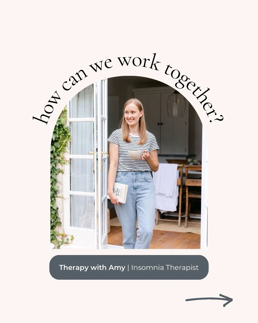 Hi 👋🏻 I&rsquo;m Amy, a therapist helping overwhelmed professionals to feel calmer, more energised &amp; sleep through the night.

I offer compassionate &amp; actionable insomnia &amp; sleep support, so that you can:

👉 Go from feeling tired, distr