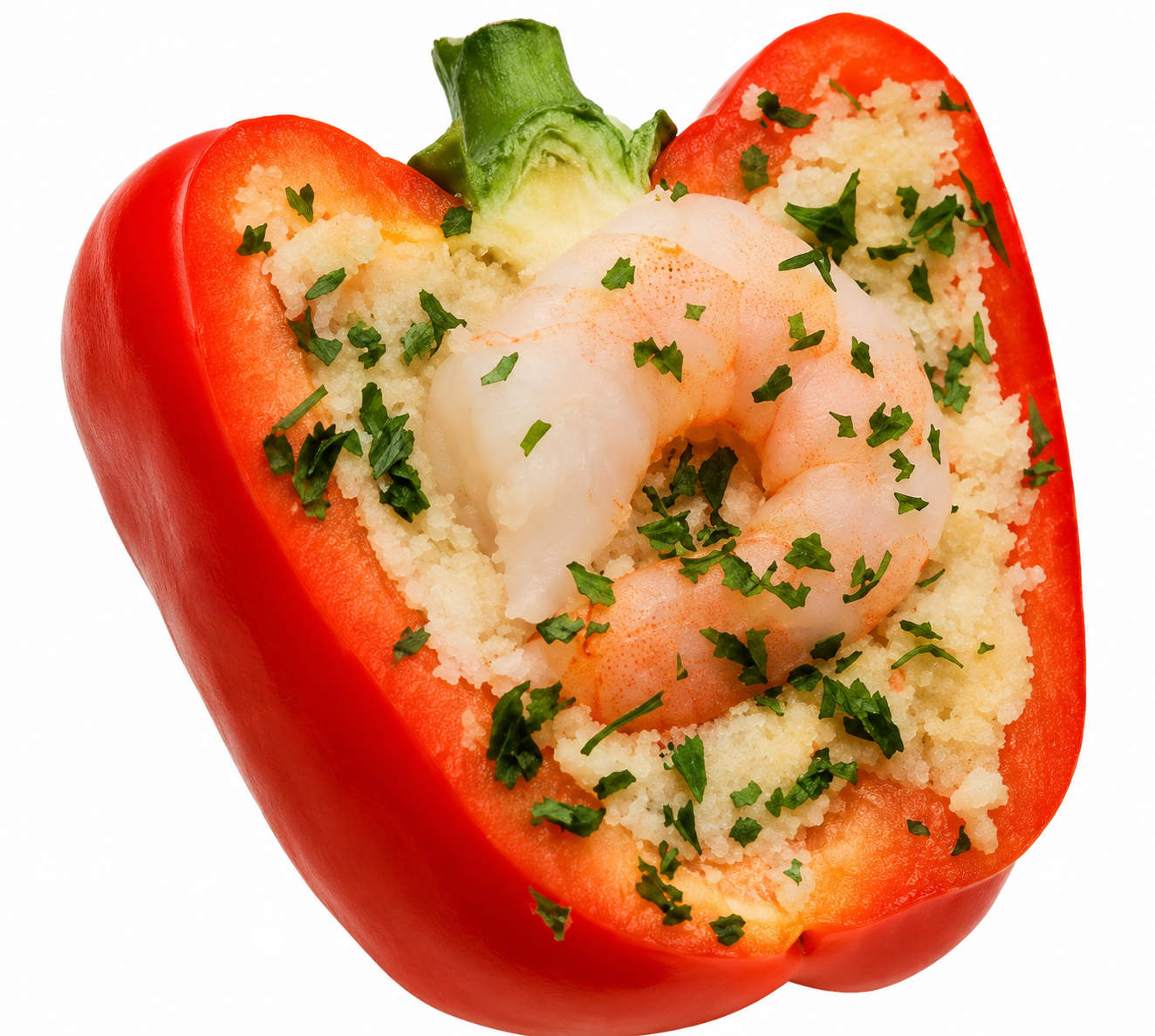 Seafood Stuffed Red Pepper Half