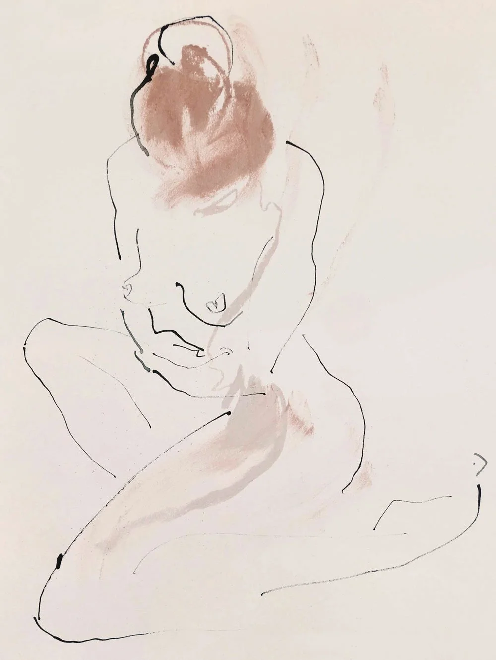 I see your vulnerability as strength  Ink and pastel on paper - 42 x 30 cm Private collection - UK