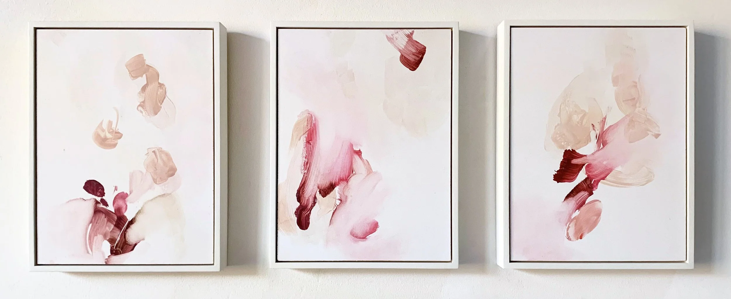 WHEN YOU HELD ME SAFE, triptych · Oil on board · 24 x 54 cm · Private collection, USA