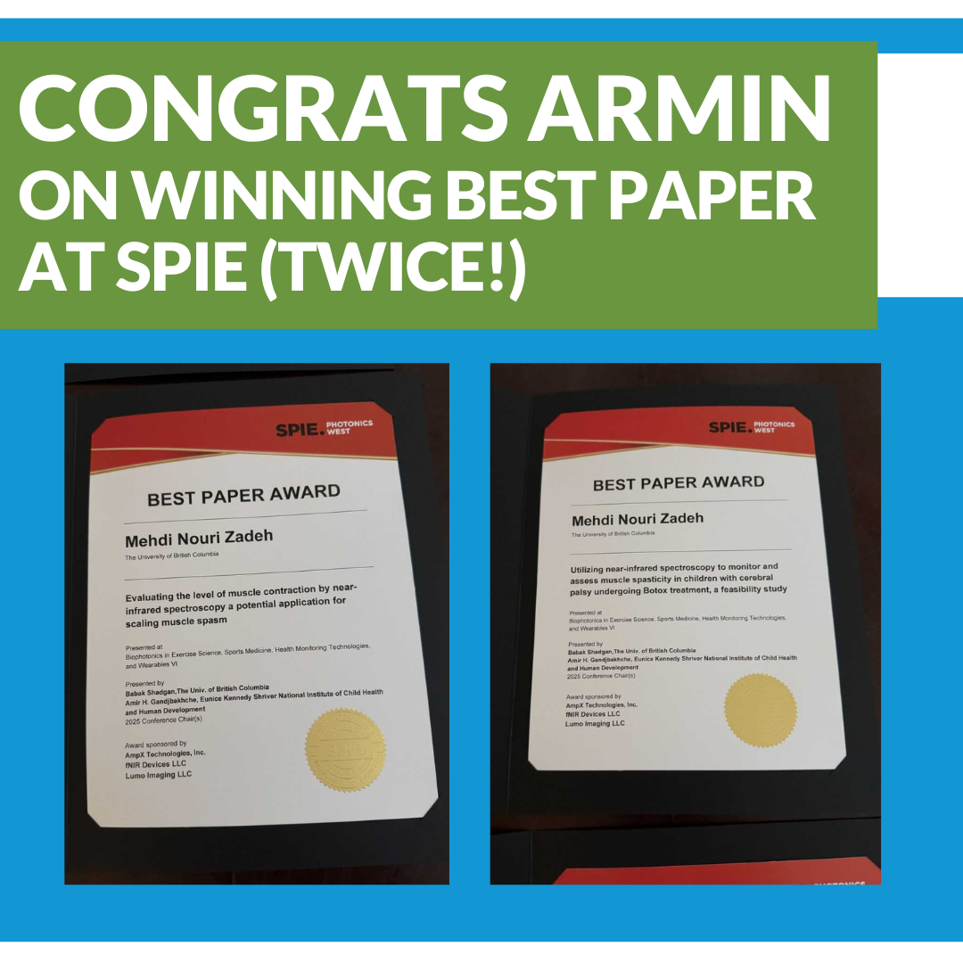 Dr. Armin Nouri Zadeh Wins Best Paper at Society of Photo-Optical Instrumentation Engineers Conference (Twice!)