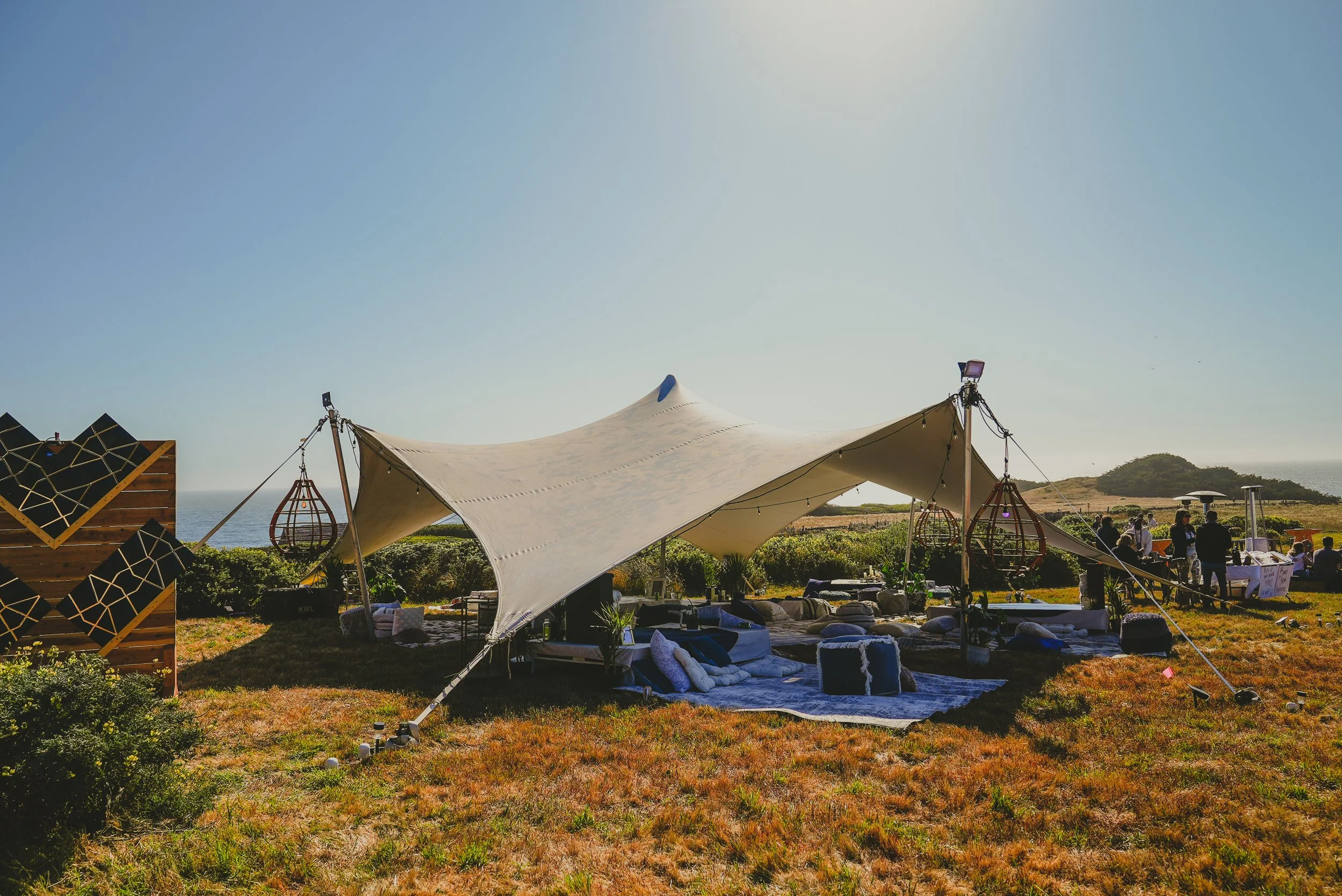 Outdoor private event hosted on a Marin County estate with full-service coordination and vendor management.