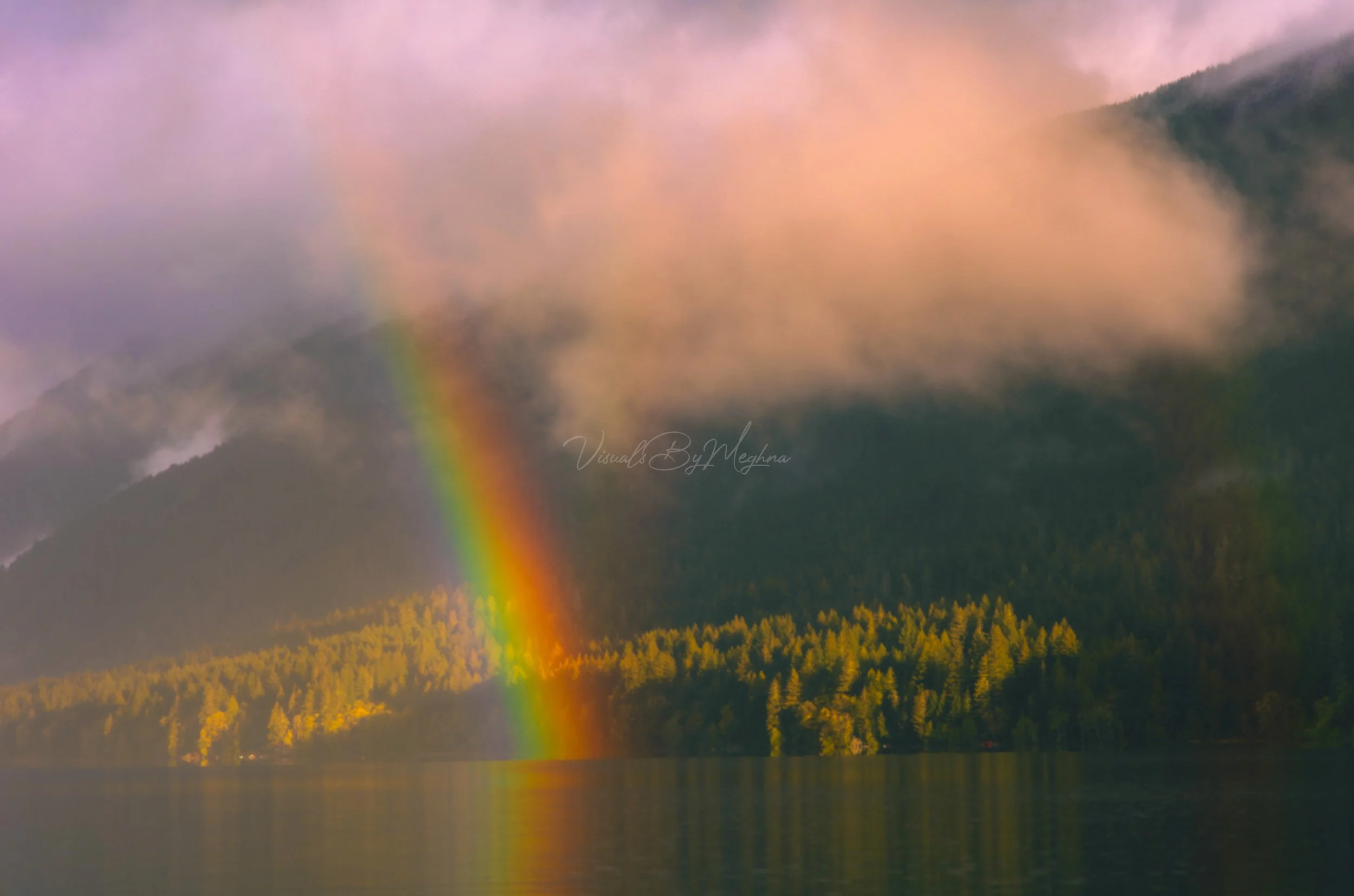 Rainbow over Lake Crescent - WA 2024