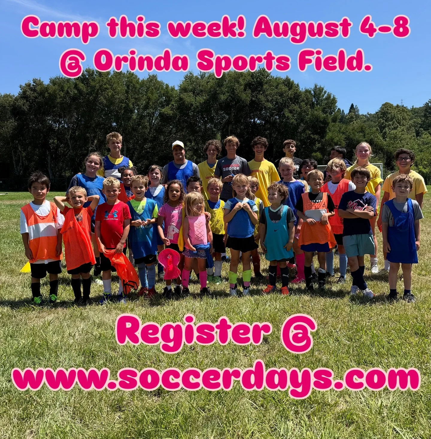 Join us for our last soccer camp for the summer! We have flexible registration options and times:

Half Day: 9am-12pm
Full Day: 9am-4pm

Our camp is for girls and boys ages 5-12 at any skill level. We promote learning and joy on the pitch, and will c