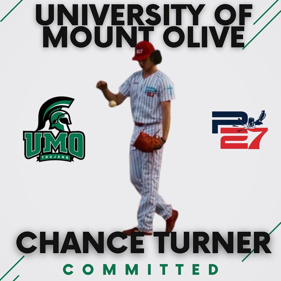 Committed 🤝 @chanceturnerr is headed to @umobaseball ! 

#univofmountolive #mountolivebaseball #p27blacksmiths #p27baseballacademy