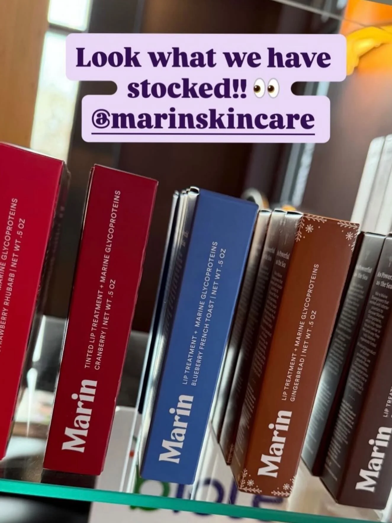 New at our Falmouth location ✨💋
We&rsquo;re excited to now carry @marinskincare  Lip Treatments - including their limited holiday‑edition flavors! ❤️💧 These ultra‑nourishing lip balms are powered by marine glycoproteins to deeply hydrate, restore, 