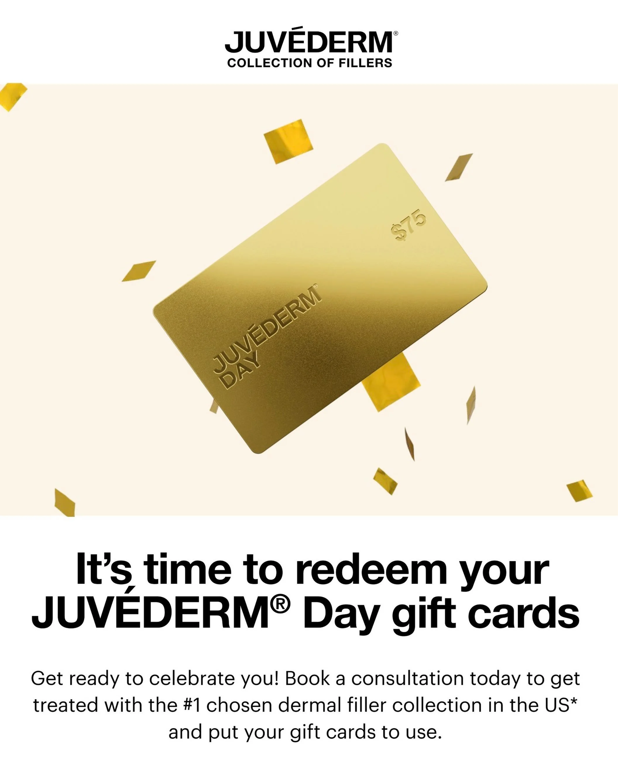 💛🧡 You Got the Deal. Now It&rsquo;s Time to Use It! 🥳

Did you grab a JUV&Eacute;DERM Day gift card? Don&rsquo;t forget, your savings are waiting for you in your Allē Wallet!

Now is the perfect time to schedule your appointment and put your gift 