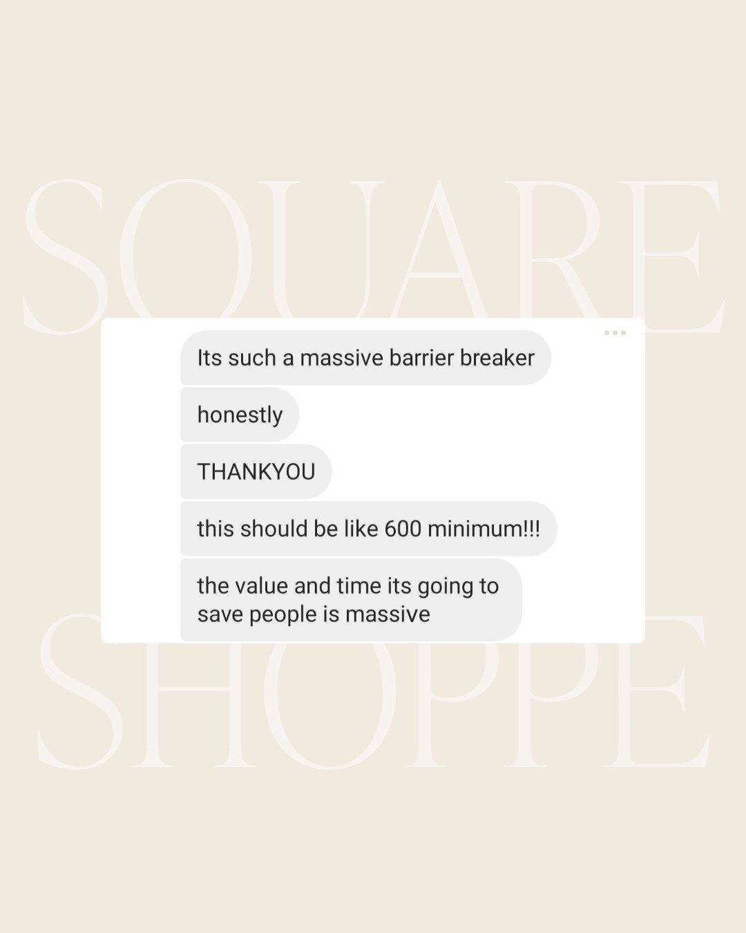 WHOLESOME &ndash; Reviews of our super popular Squareshoppe template 🥰 We've been blown away by your feedback, and really need to get better at collecting all of it as it comes in! If you did want to DM us again with a sweet little love note about h