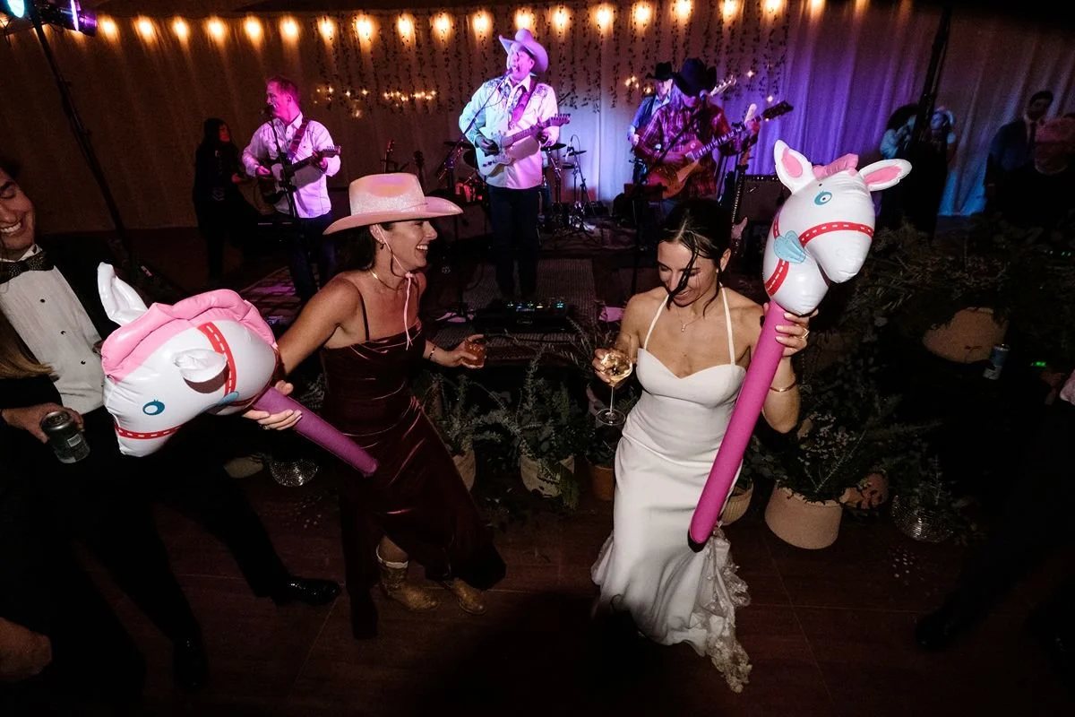 Pink Pony Club and band at ranch wedding in Steamboat Springs