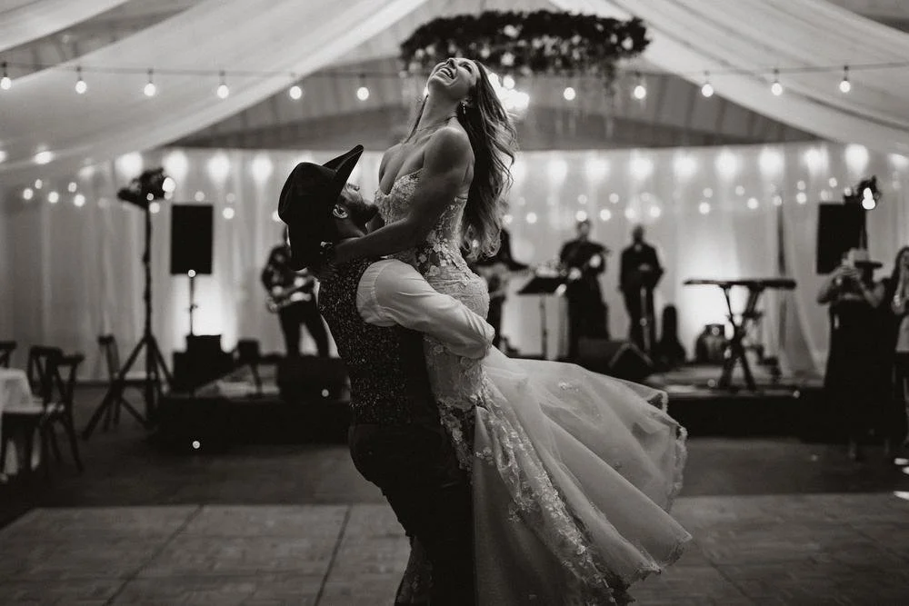 couple first dance western luxury wedding in Steamboat Springs