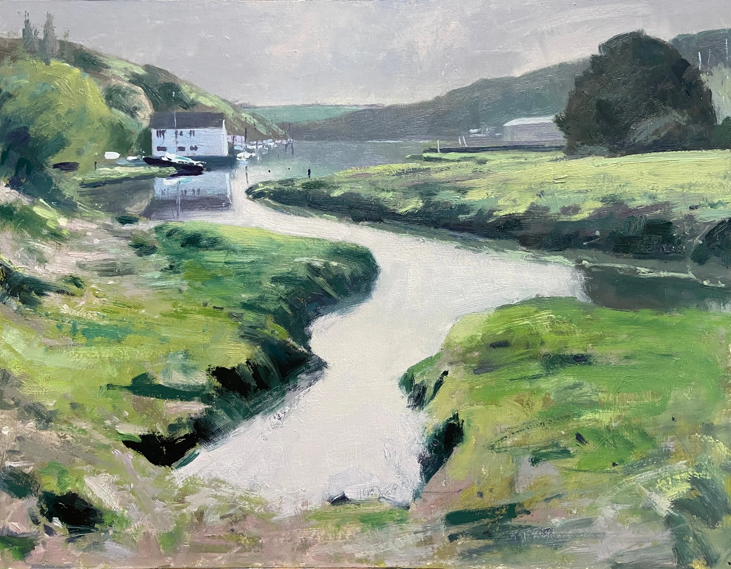 Rising tide, Gweek 
Oil on board 40cm x 30cm
.
#oilpainting #oilonboard #painting #landscapepainter #andrewbarrowman
