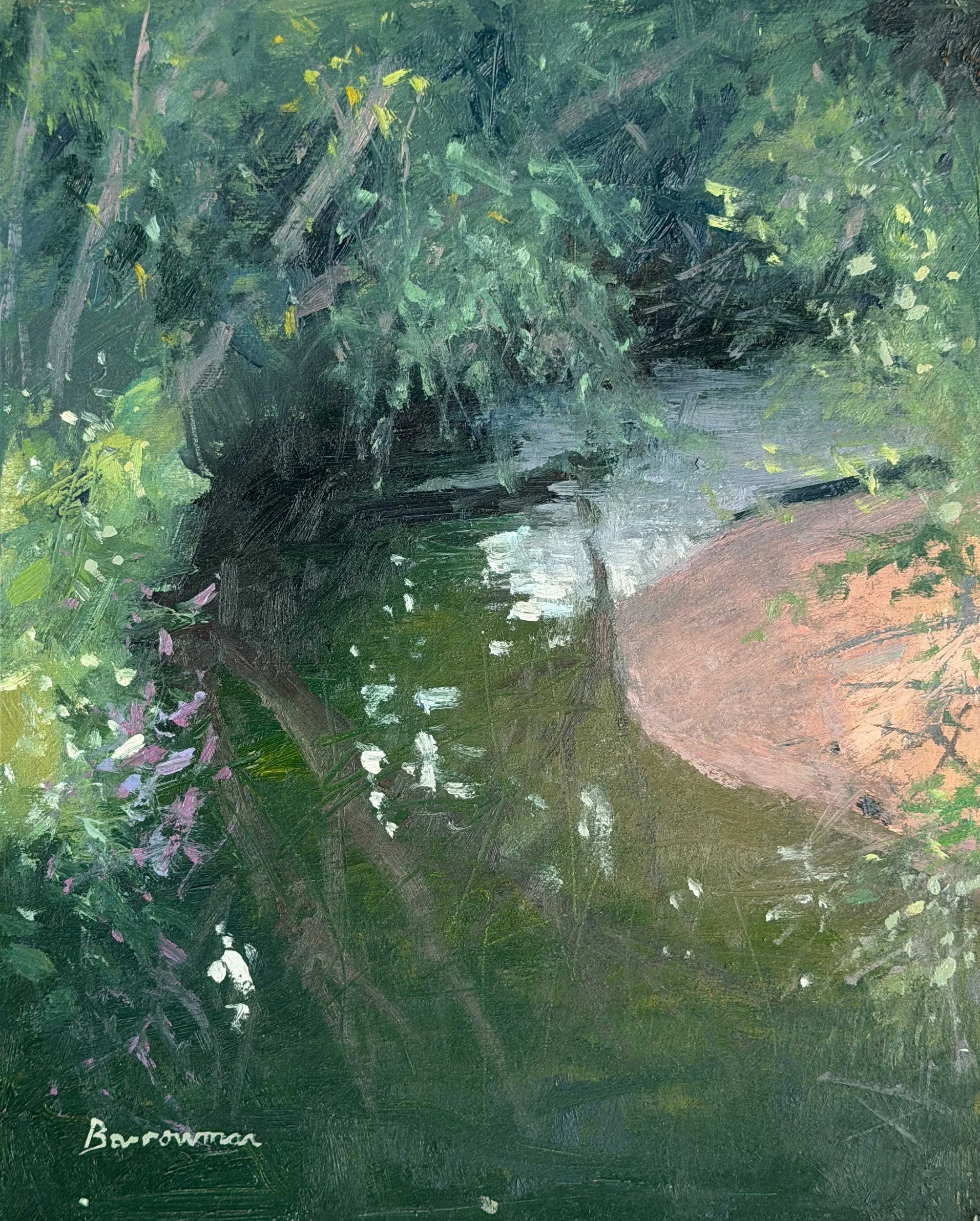 Sand bank, River Dene, Wellesbourne