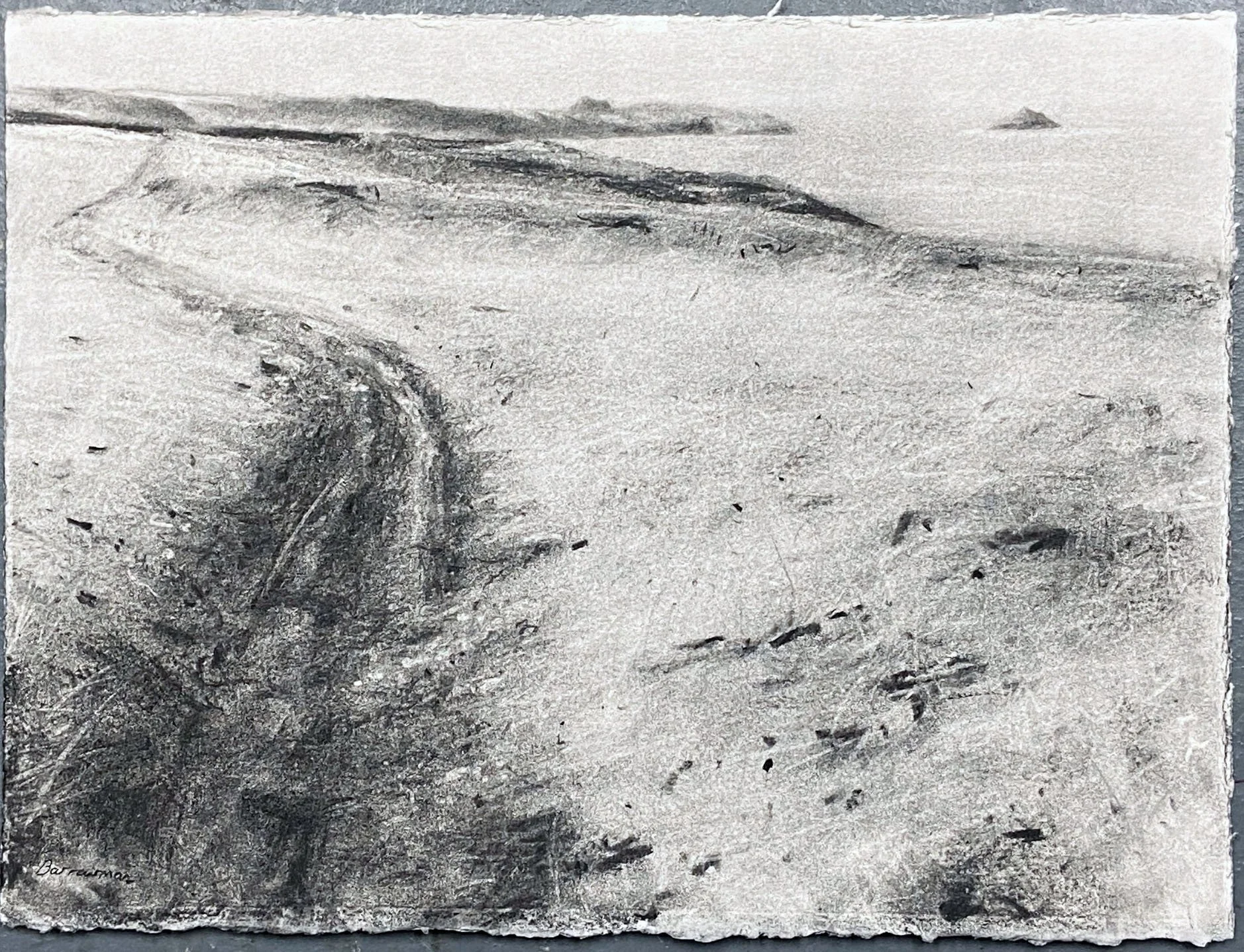 Track to The Rumps charcoal on paper 2026