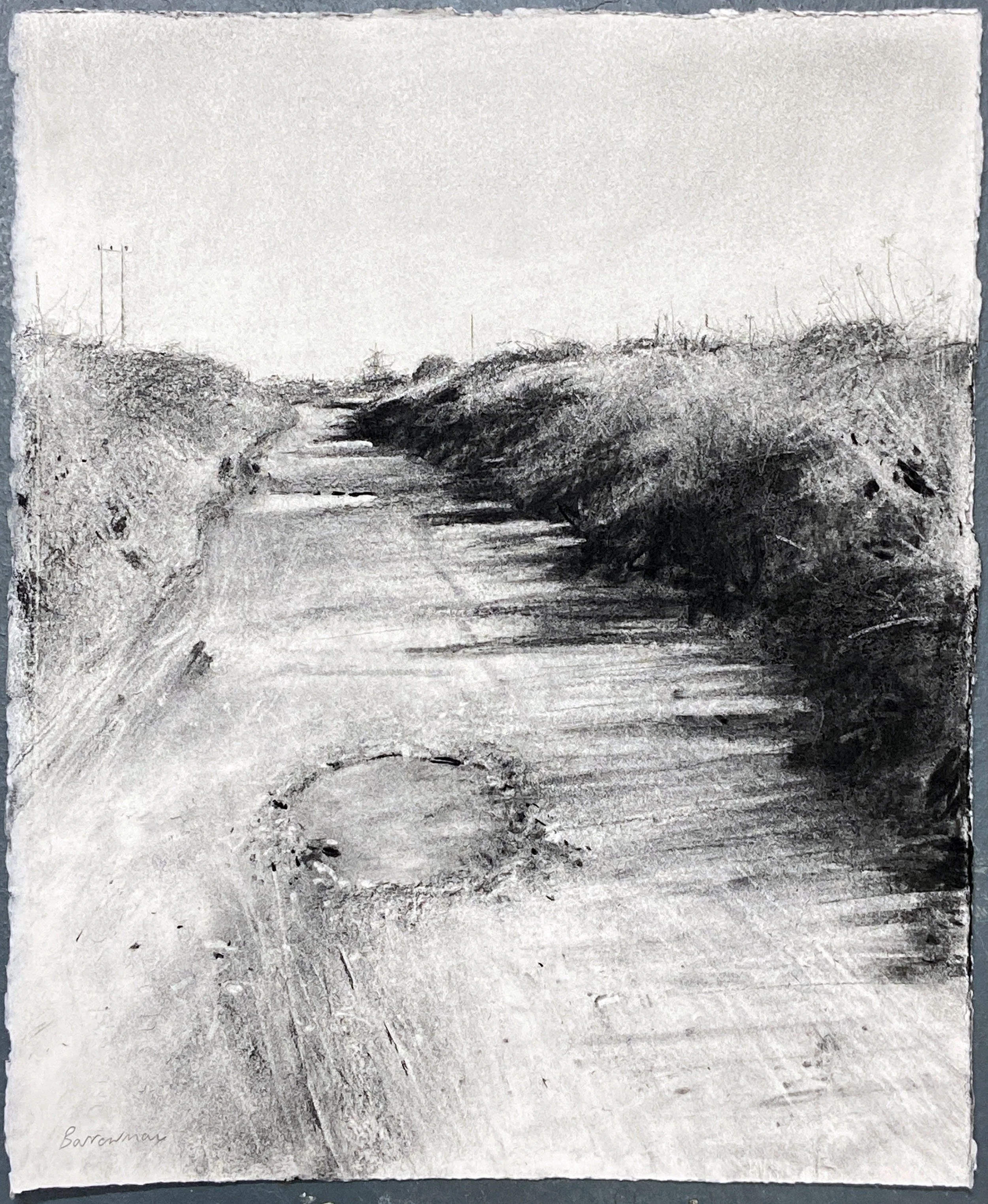 Surgery Lane walk - charcoal on paper 2025