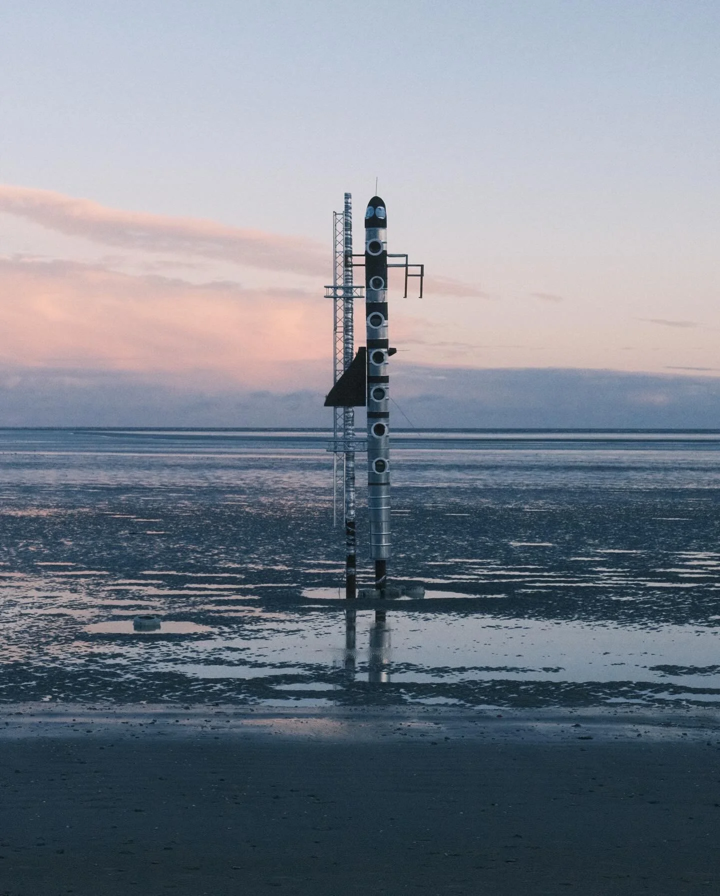 AT Blackrock Beach.

You might still witness it before its departure. Situated at Blackrock Beach in County Louth, Ireland, as part of an annual fundraising initiative organized by @crosscause.ie

To keep yourself warm, bring a cup of coffee, a book 