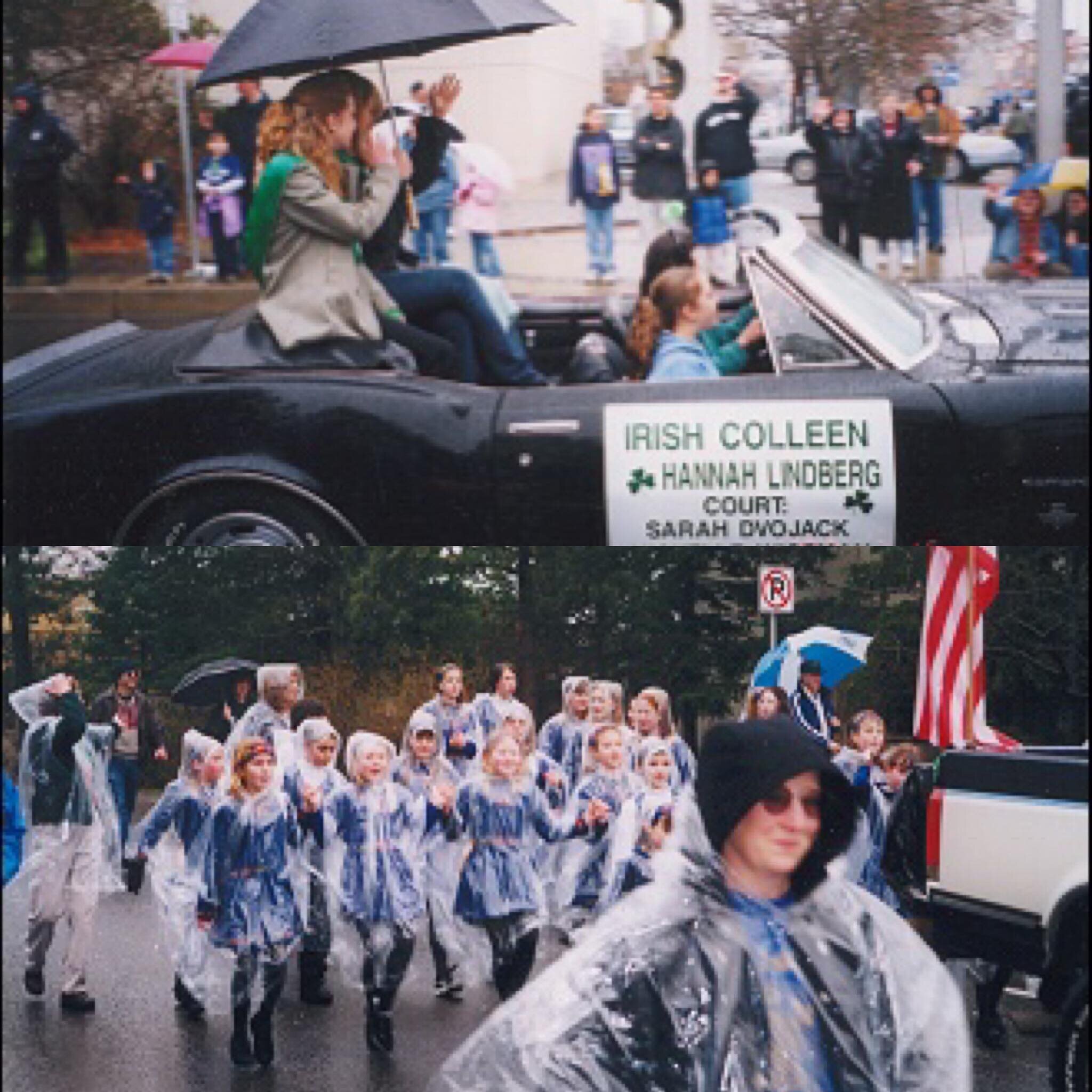 In honor of all the St Pat&rsquo;s parades this weekend (ours is tomorrow), I am once again bringing up the year I was in the Irish Court under an umbrella and in a car while my dance school @haran_irish_dance suffered in the rain lol 

#irishdance #