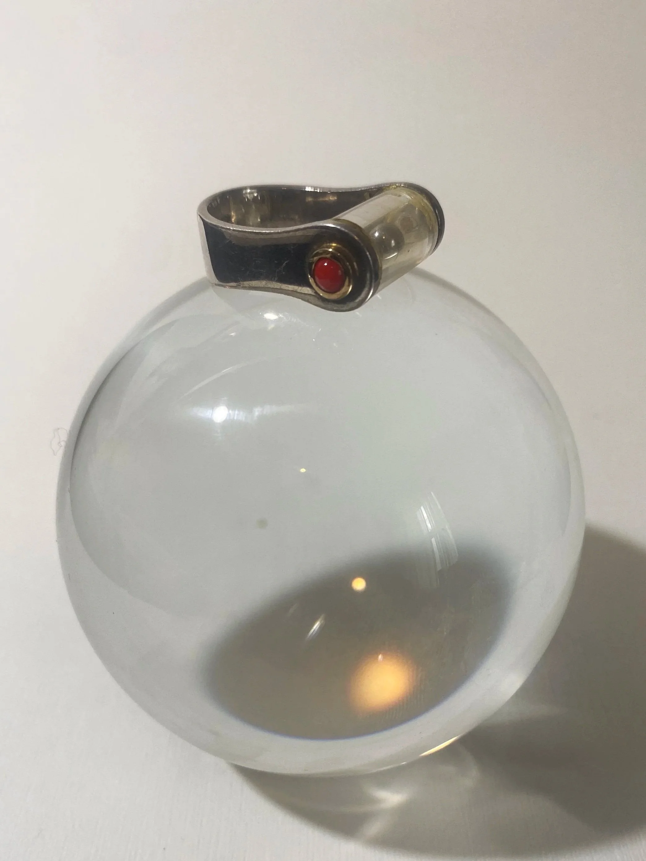 Zoodiac Aries Silver ring | £180 |

925 Silver, red coral and 24 kt gold |  Weight: 14g
