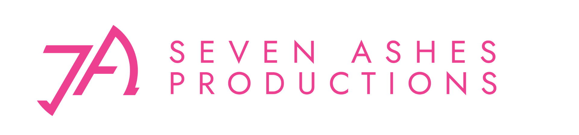 Seven Ashes Productions logo in pink and black