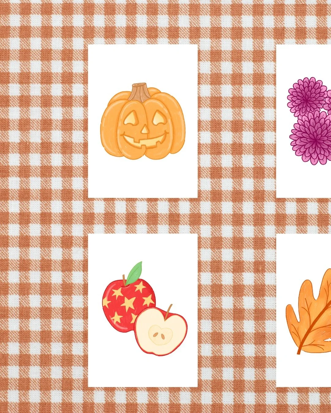 New fall mini prints for the vending machine 🍂⭐️🍁💛🌼 these will be available tomorrow at @ncartmuseum with @trianglepopup from 11-4pm see you thereee 🫶🏻 
.
.
.
.
#illustrator #womenillustrators #smallbusinessowner #smallartbusinsss #ladieswhodes
