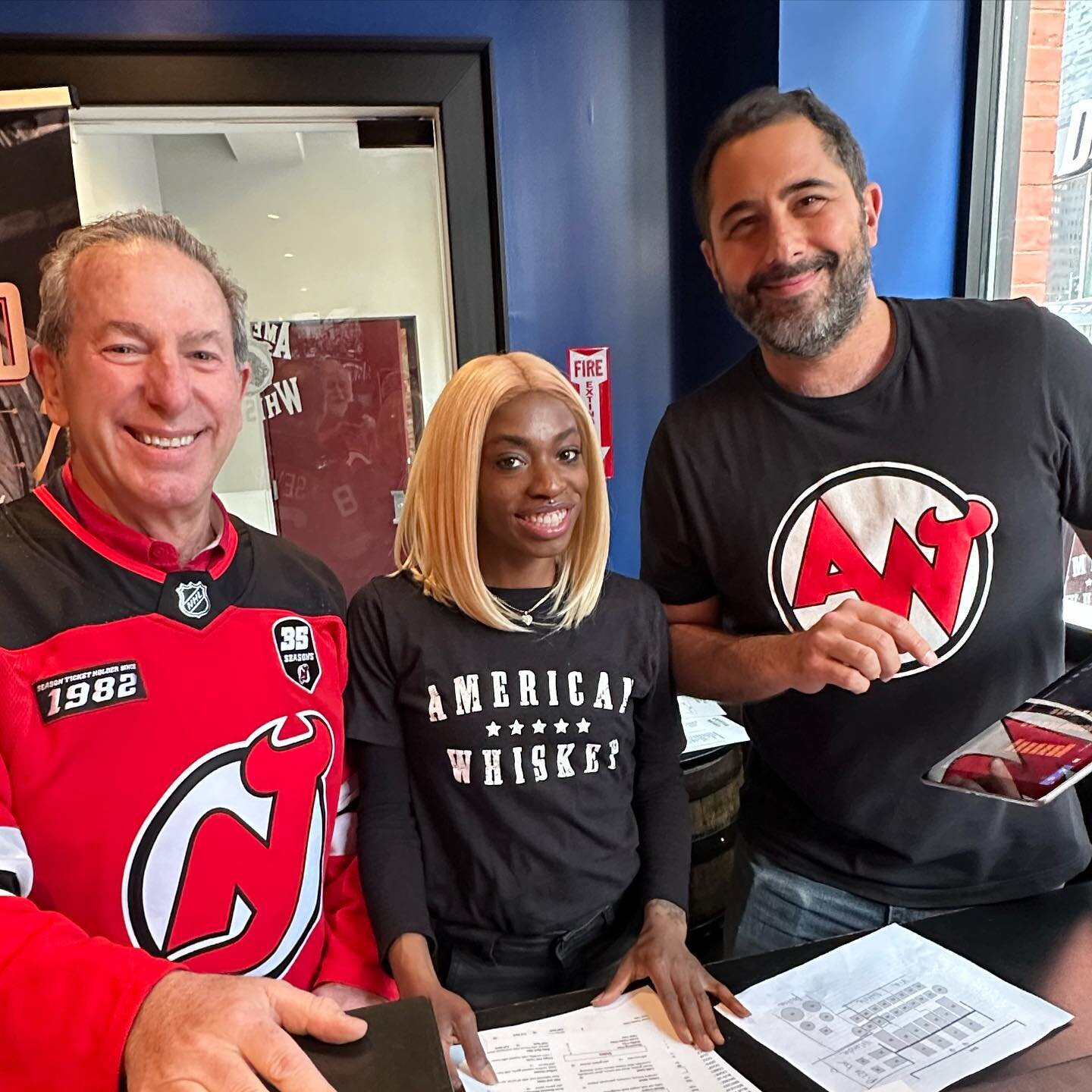 Great to warm up before the game at American Whiskey! Greeted by Ashley and Kevin and Casey! Serving our Blood Orange LBIPA on tap. Chico and Randy McKay on the street for the Woo Report. @americanwhiskeynewark @chicoresch #craftbeer @njdevils