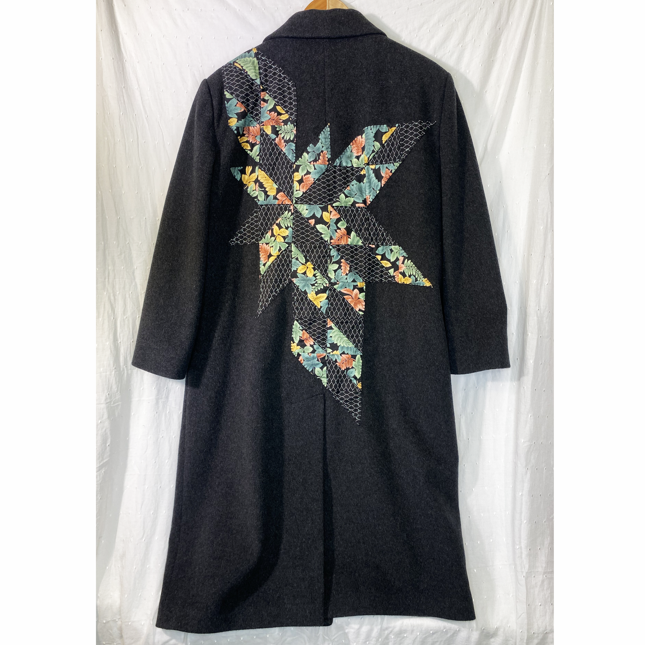 Green Starburst Wool Coat - medium