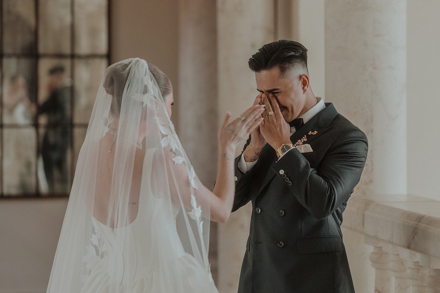 A &amp; Z: first look, first vows.⁠
⁠
Photography: @jordanadickson⁠
Planning: @fresa_weddings ⁠
Rentals: @kayandteeboutiquerentals⁠
Video: @one_cameraman⁠
Florals: @luisalasfloralexperience⁠
Venue: @villalajoya ⁠
Catering: @gourmetsoberanis⁠
Glam: @z