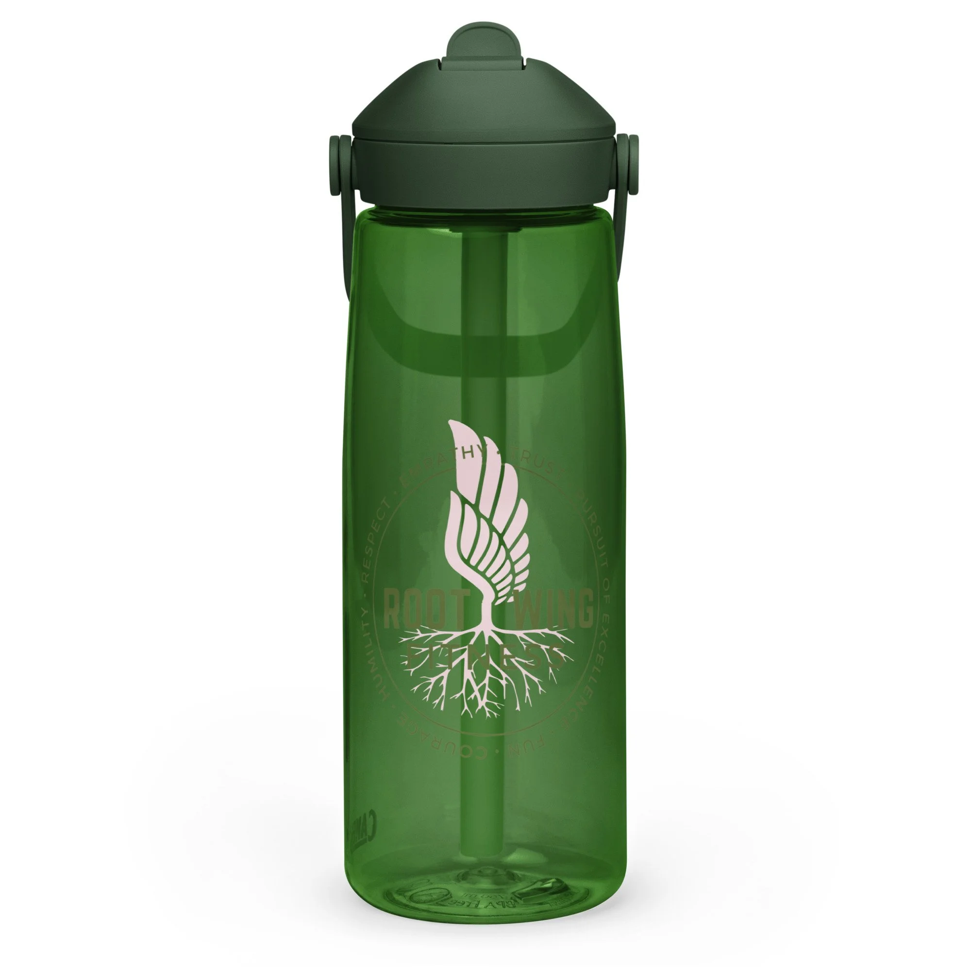 Flip straw water bottle