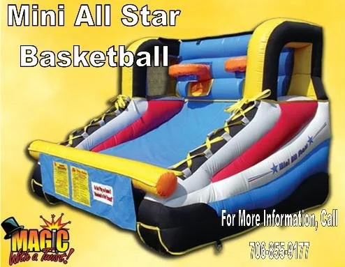 Mini All Star Basketball inflatable game available for rent.